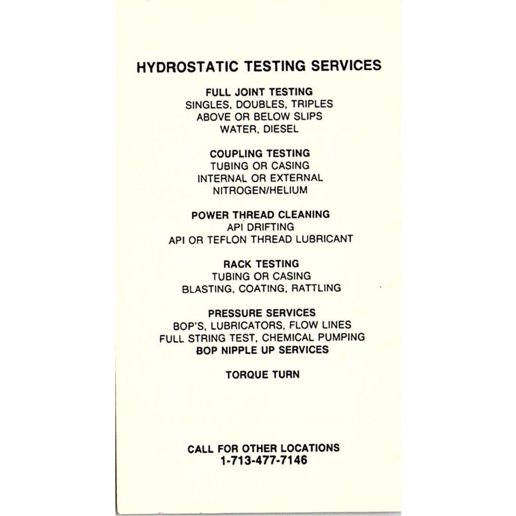 Sam Nicholson Loomis International Pasadena TX Vintage Business Card SC9-B6