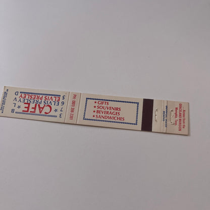 Cafe Elvis Presley Graceland Memphis TN Slim Vintage Matchbook TB6-MB2-9
