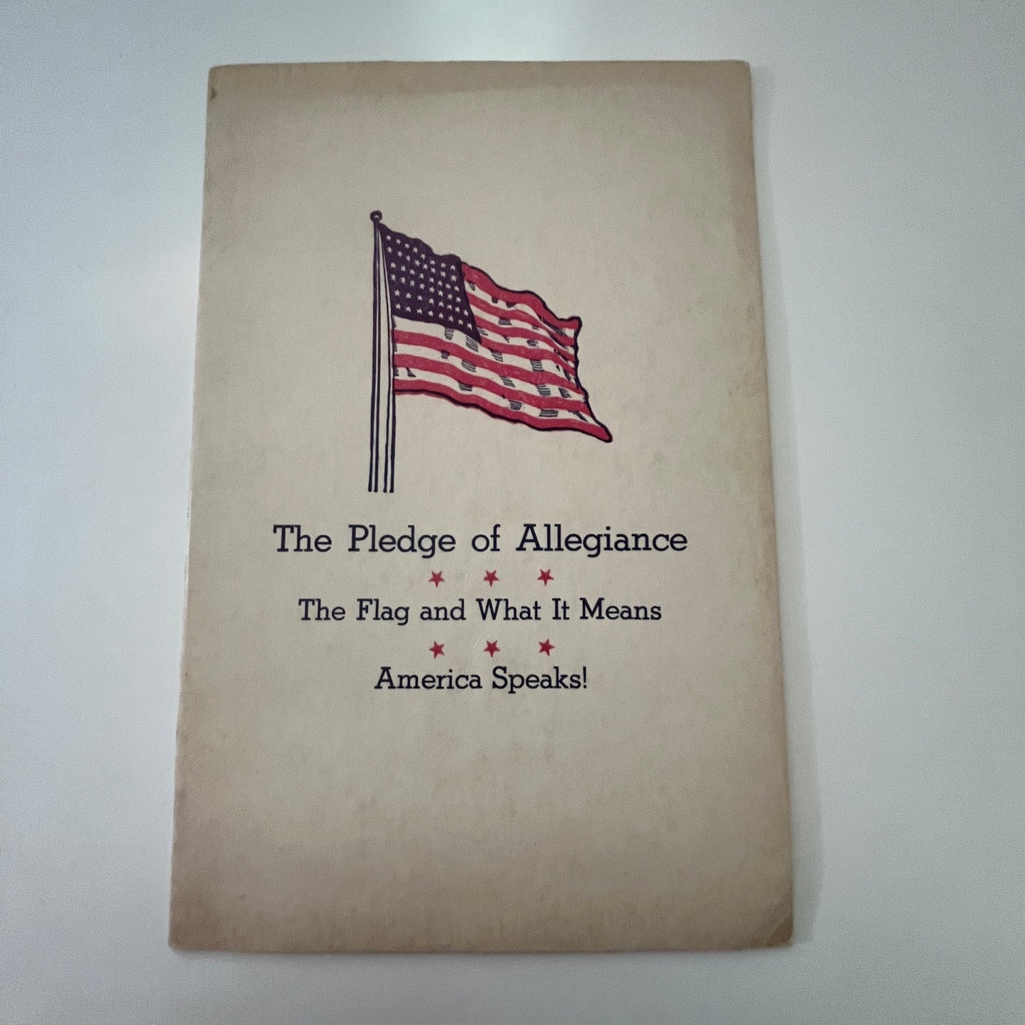The Pledge of Allegiance John Marshall Los Angeles CA 1940s WWII Booklet TG2-OB