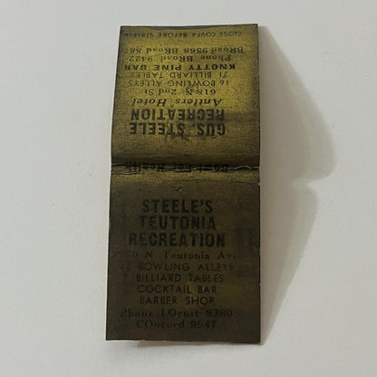 Gus Steele Knotty Pine Bar Antlers Hotel Milwaukee Matchbook TB6-MB2-11