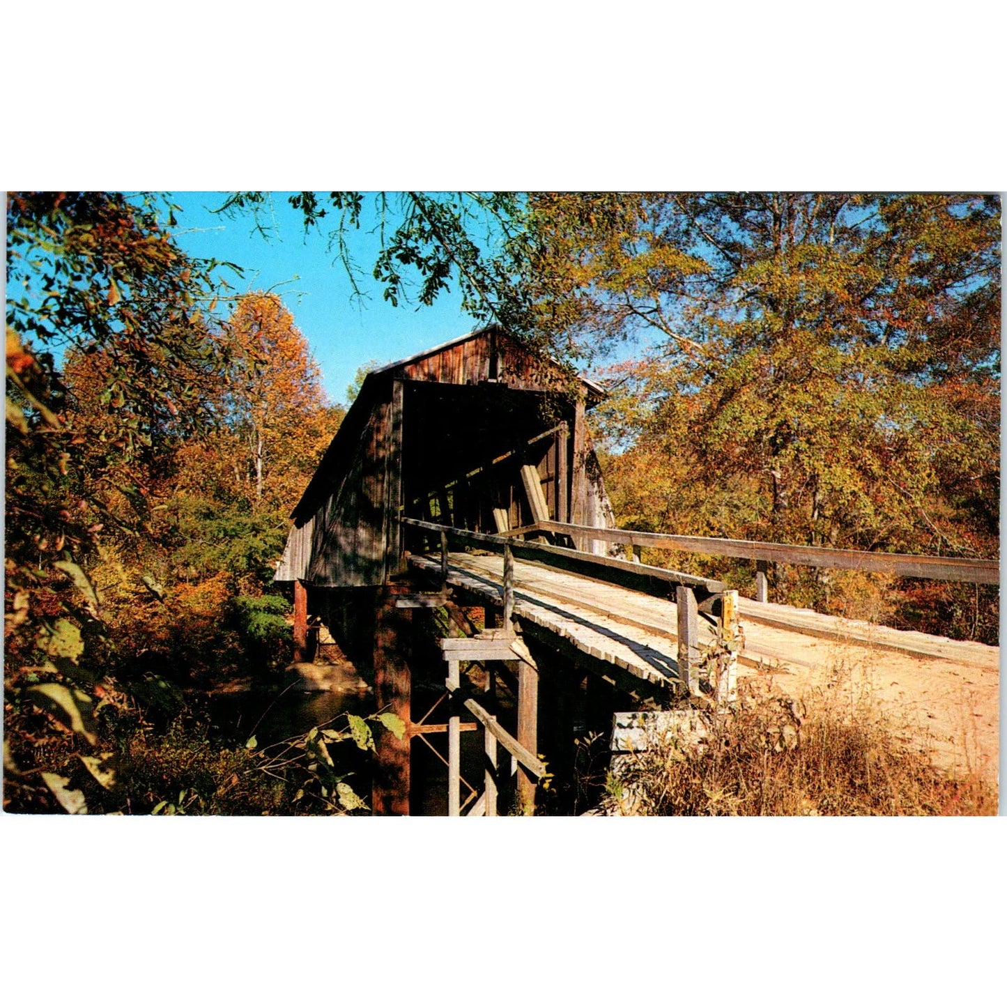 Chapman's Bridge Pickens Oconee South Carolina Covered Bridge Postcard PB10