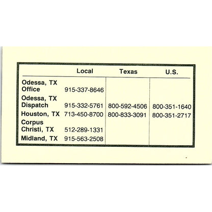 Lewie Montgomery Trucking Co Steve Gilbreath Channelview TX Business Card SB4-B5