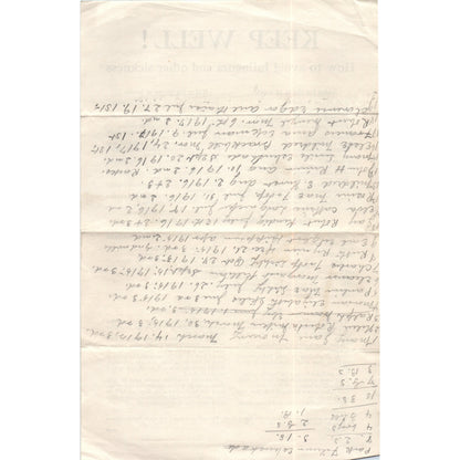 1918 Original Spanish Flu Influenza Warning and Safety Bulletin D23