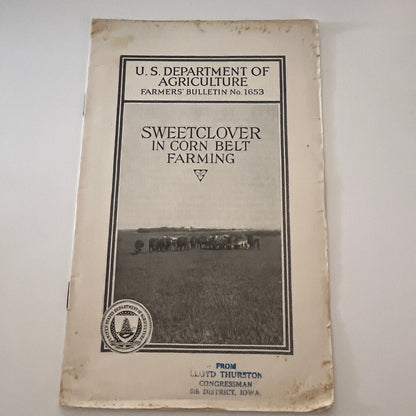 Sweet Clover in Corn Belt Farming 1931 USDA Farm Bulletin TK2-XB5