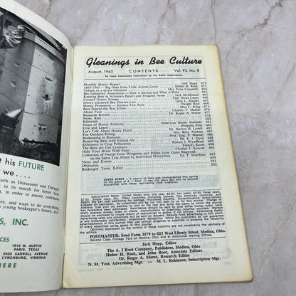 1965 August Gleanings in Bee Culture Magazine Bees Beekeeping Honey TD7