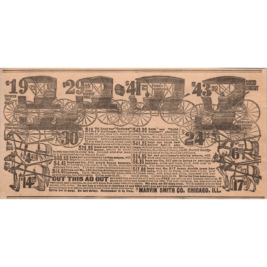 Carriage Sale Marvin Smith Co Chicago IL 1905 Magazine Ad AF1-NEH