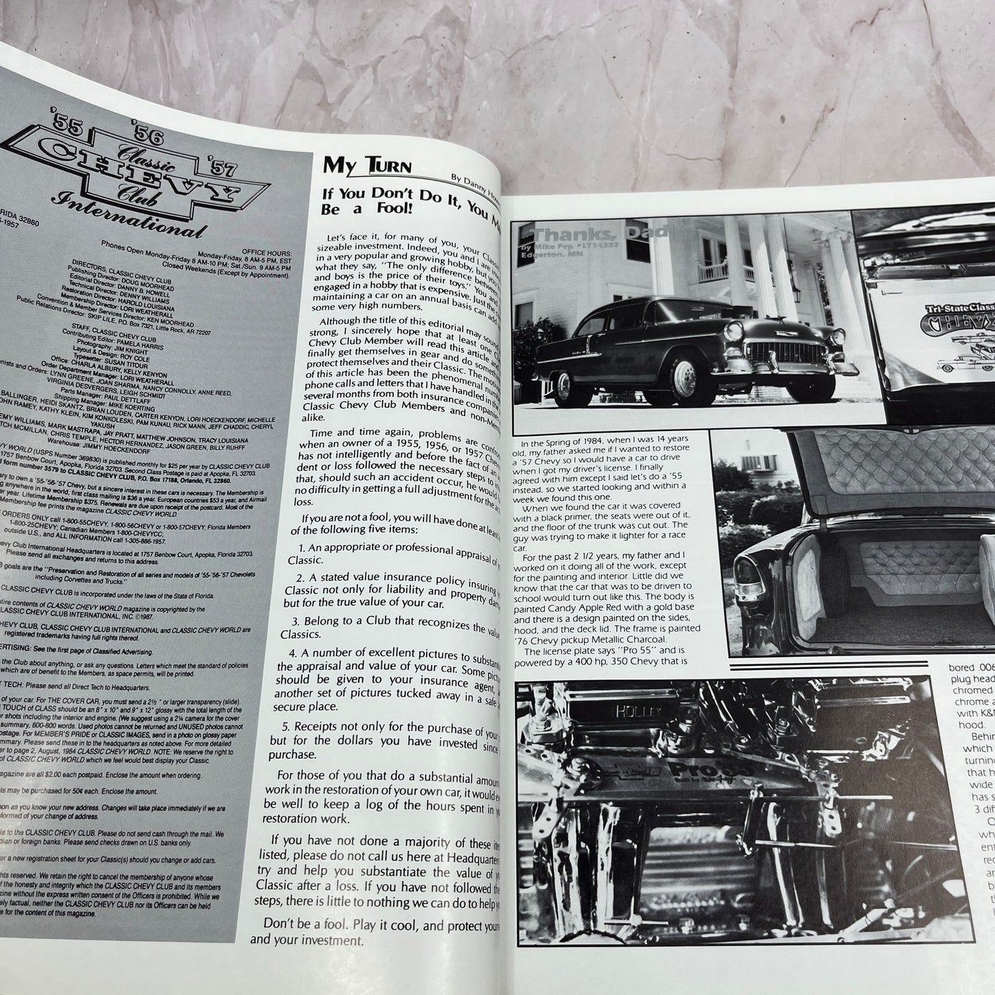 Self-Adjusting Brakes - '55, '56, '57 Classic Chevy World Magazine Dec 1987 M31