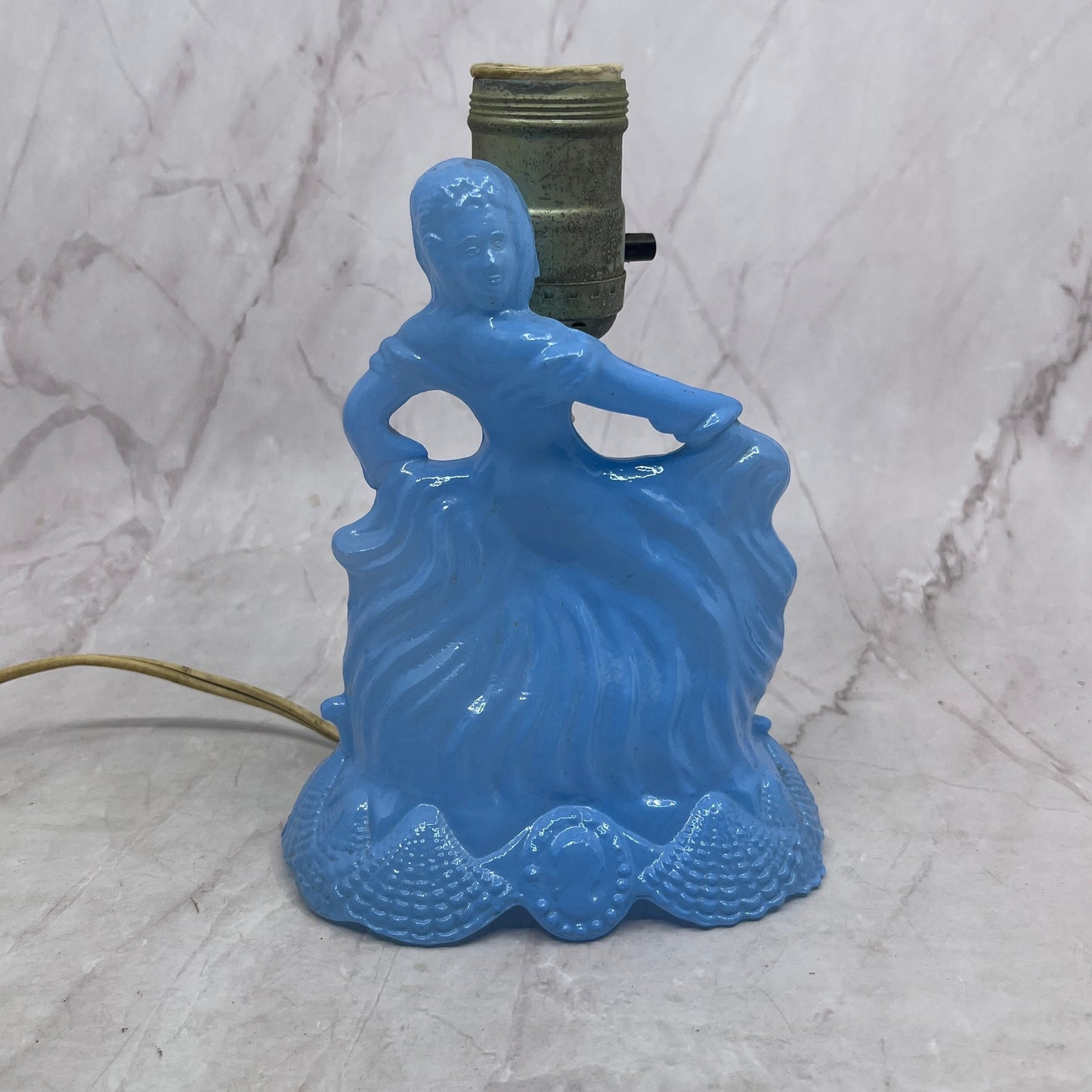 1930s Art Deco Boudoir Lamp Southern Belle in Powder Blue - Tested Works L2