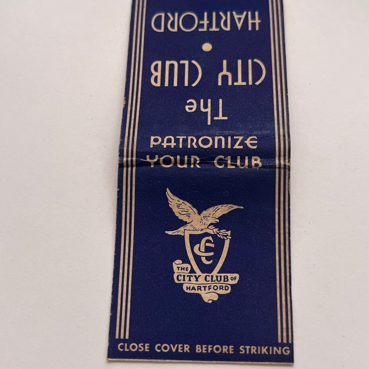 The City Club Hartford CT Vintage Matchbook Cover TB8-MB-4