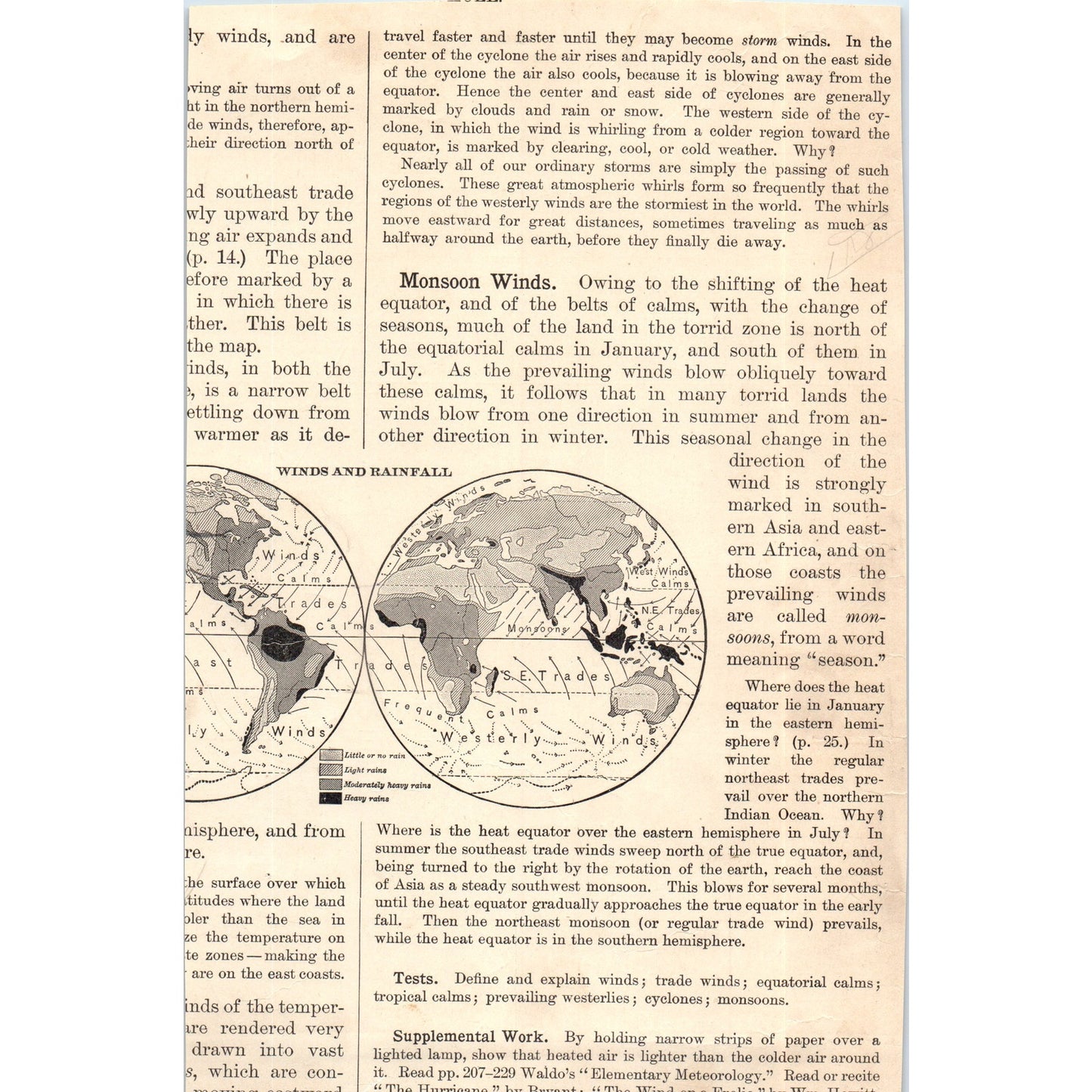 Heat Belts and Changes Map Diagram 1901 Engraving AF2-A6