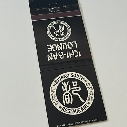Ichi-Ban Lounge Miyako South Restaurant Tampa FL Vintage Matchbook TB6-MB2-6