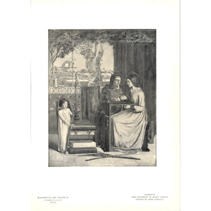 The Girlhood of Mary Virgin - Rossetti c1905 Art Print D14