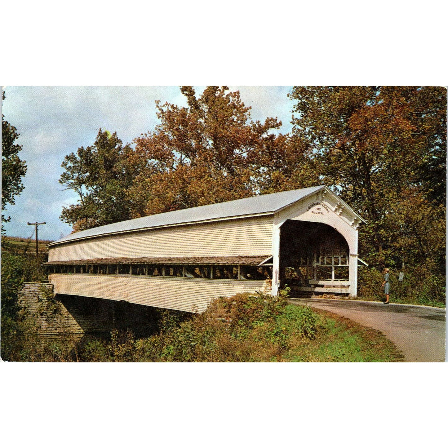 Westport Bridge Sand Creek Decatur County Indiana Covered Bridge Postcard PB11