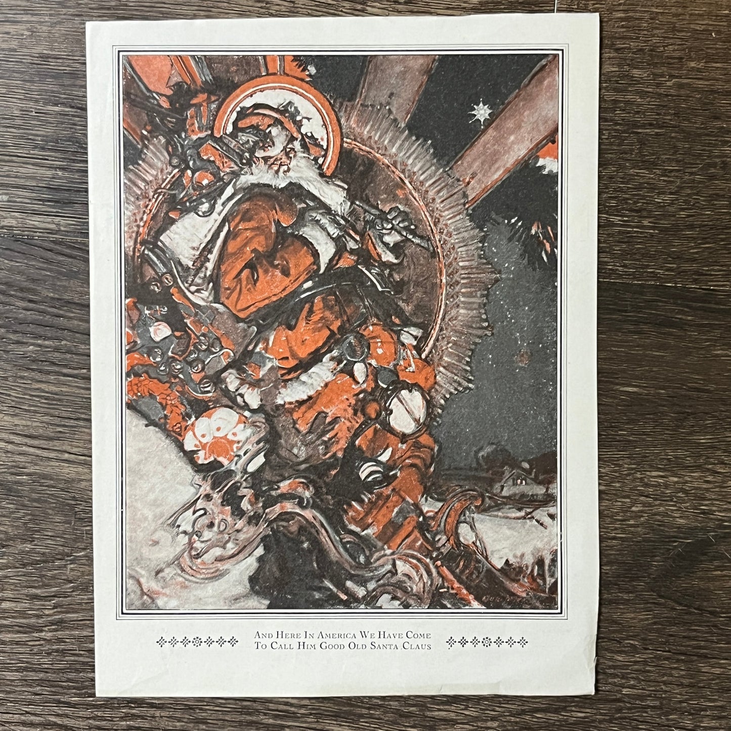 c1930 Christmas Print And Here in America We Call Him Santa Claus 6x8 Print V2