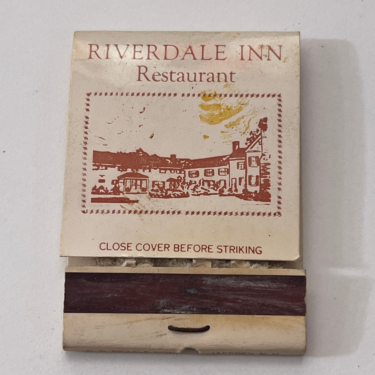 Riverdale Inn Restaurant Peterborough NH Vintage Matchbook Cover TB8-MB-10