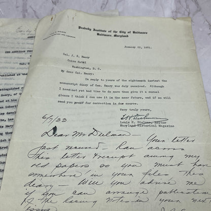 1931 Baltimore Genealogy Information Col. J.R. Emory Louis H Dielman TB8-OD