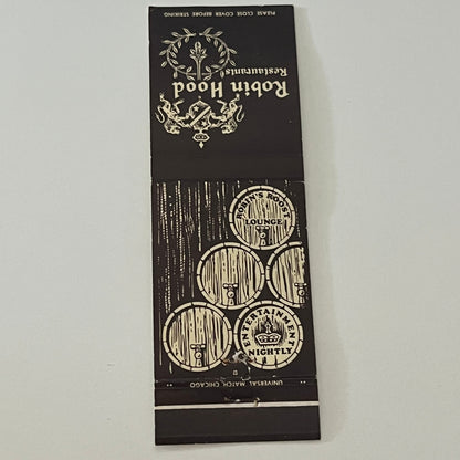 Robin Hood Restaurants Michigan City Mattoon Duluth Matchbook Cover TB6-MB2-4
