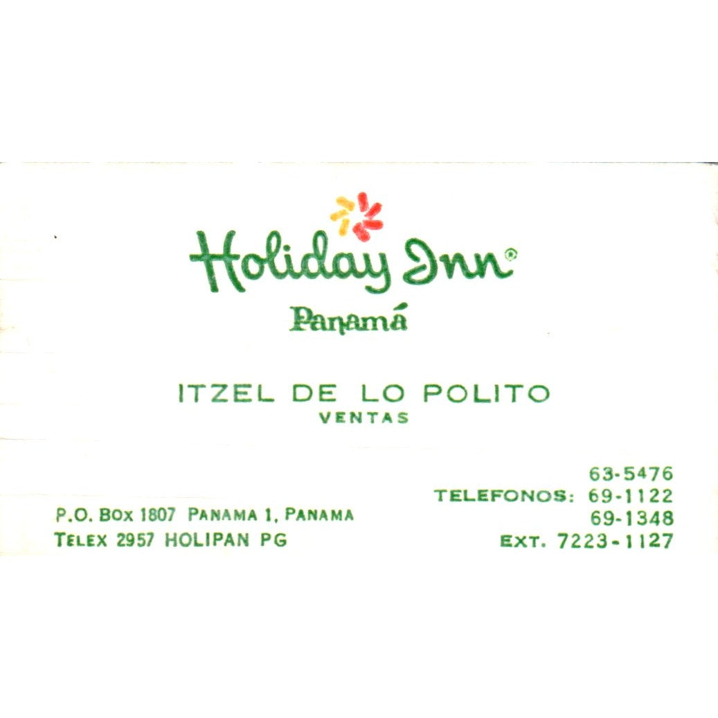 Itzel De Lo Polito Holiday Inn Panamá Vintage Business Card SD8-B17