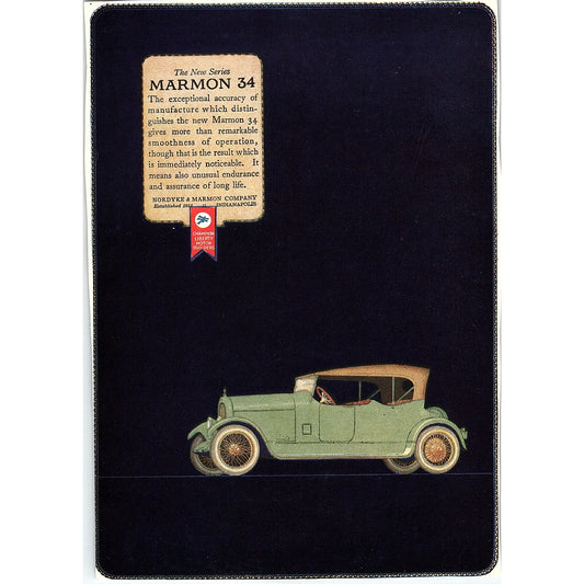 Marmon 34 Automobile Nordyke & Maromon Co Indianapolis c1920 Ad AF8-8