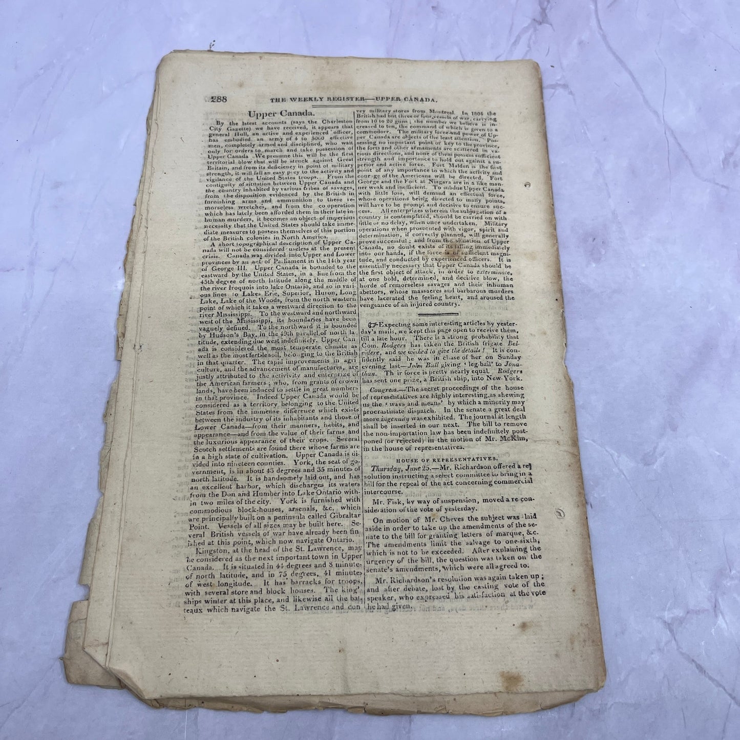 Baltimore Weekly Register June 27, 1812 - War of 1812 Madison Proclamation AF9-6