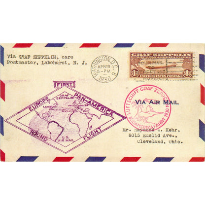 1973 Graf Zeppelin Sailing Westward Replica First Day Postal Cover TI5-PC1