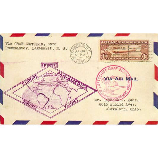 1973 Graf Zeppelin Sailing Westward Replica First Day Postal Cover TI5-PC1