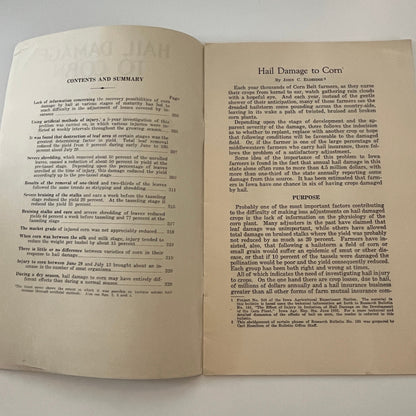 Hail Damage to Corn JC Eldredge 1936 Ames IA Farm Bulletin TK2-XB5