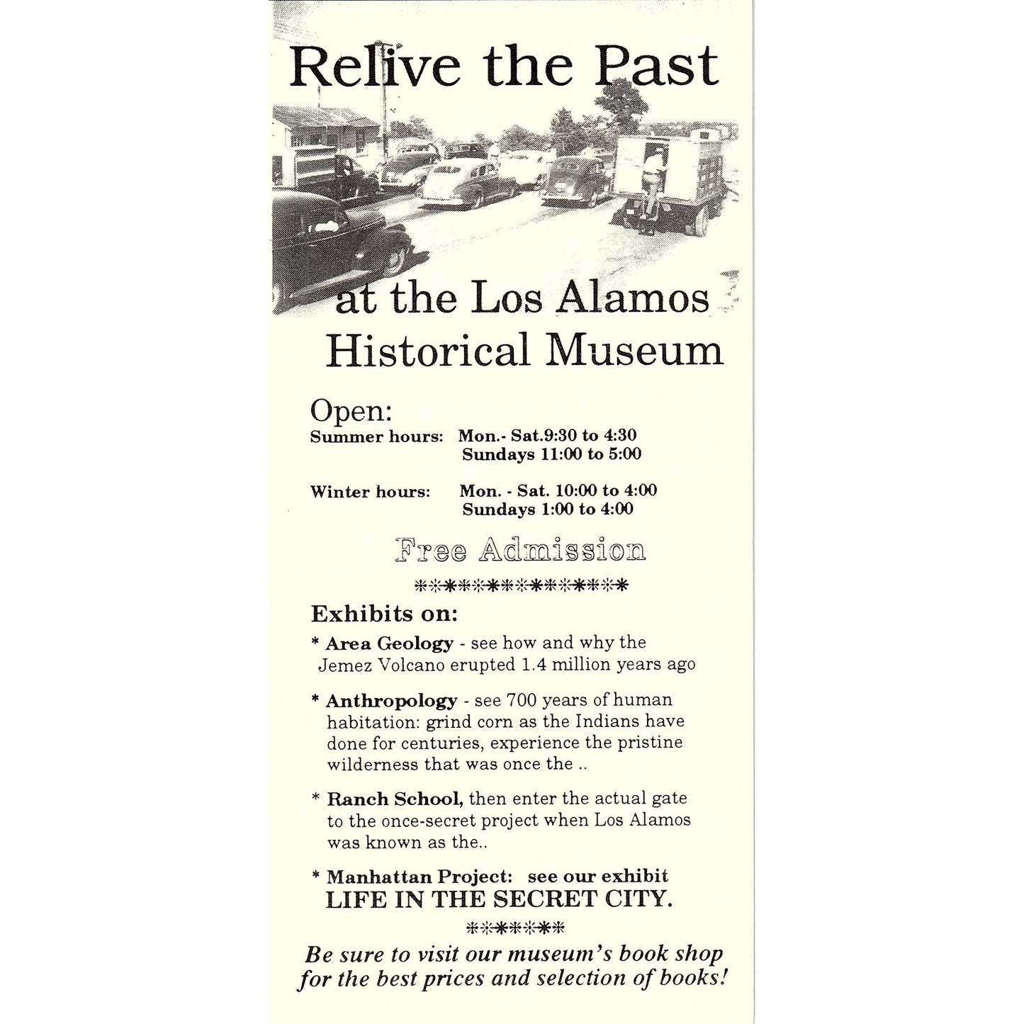 Los Alamos Historical Museum NM Vintage Fold Out Travel Leaflet TH2-TB1