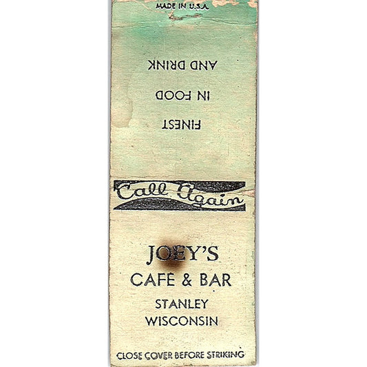 Joey's Cafe & Bar Stanley WI Vintage Matchbook Cover SE5-Y1