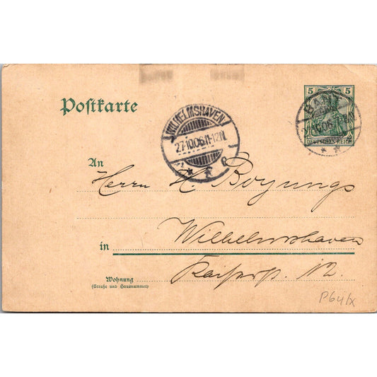 Wilhelmshaven Bant Gemeindekasse 1927 German Reich Postcard TE2-GRP