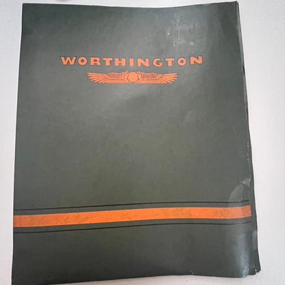 Vintage Worthington Pump and Machinery Empty Binder Folder Harrison NJ K17