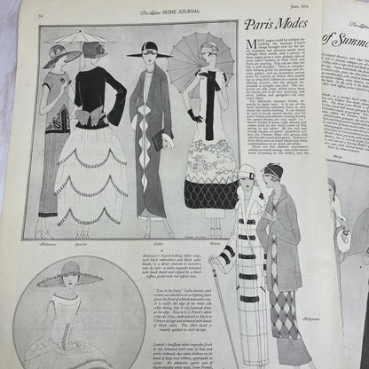 Women's Summer Fashion Trends in Paris 2 Pages 1924 Magazine Ad FL6-11