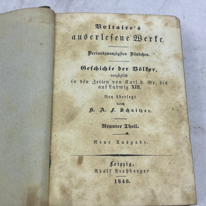 1840 Voltaire's History of Peter the Great Part 1 German Book TE5-OB-3