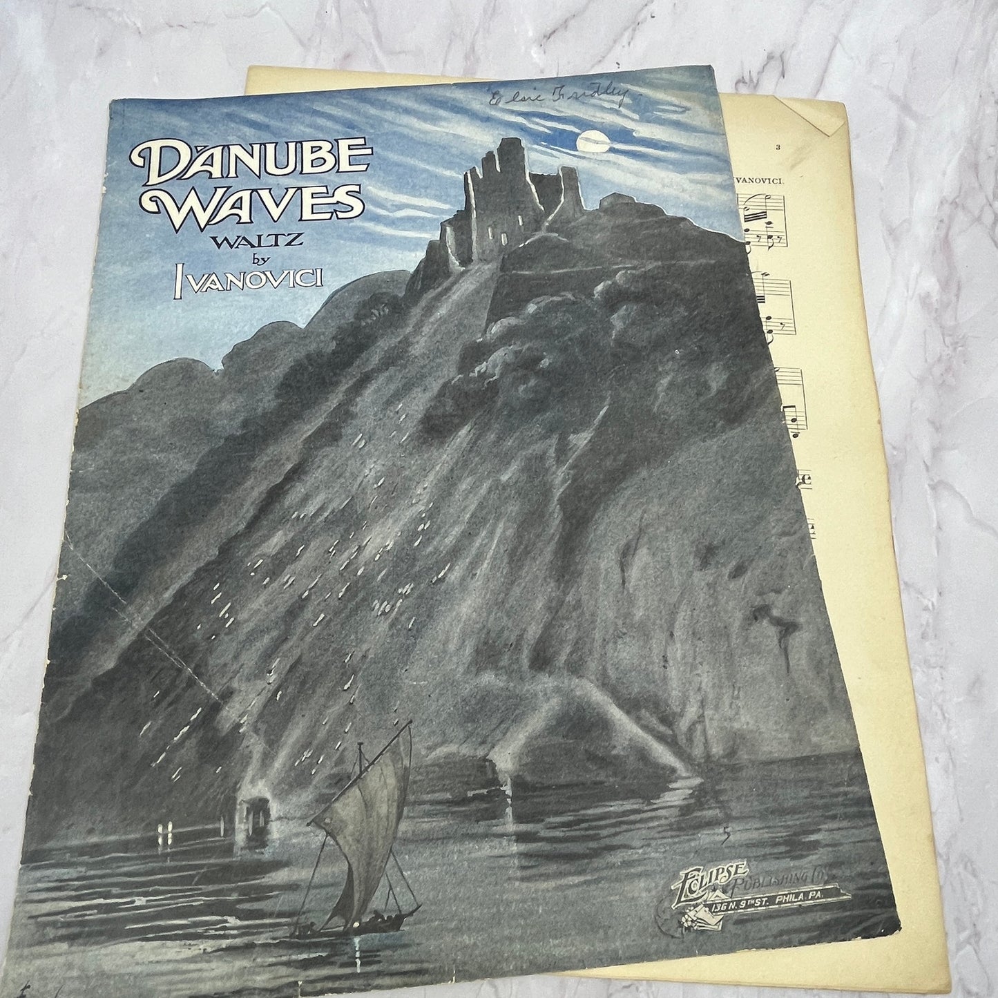 Danube Waves Waltz by Ivanovici 1902 Sheet Music V16