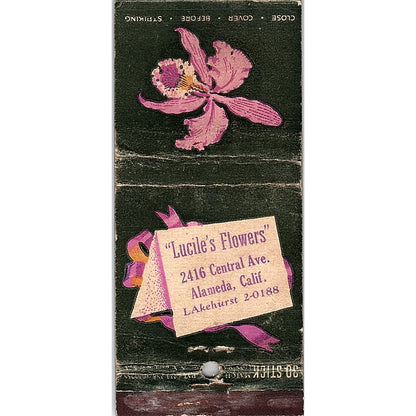 Lucile's Flowers Alameda California Vintage Matchbook TB6-MB2-7
