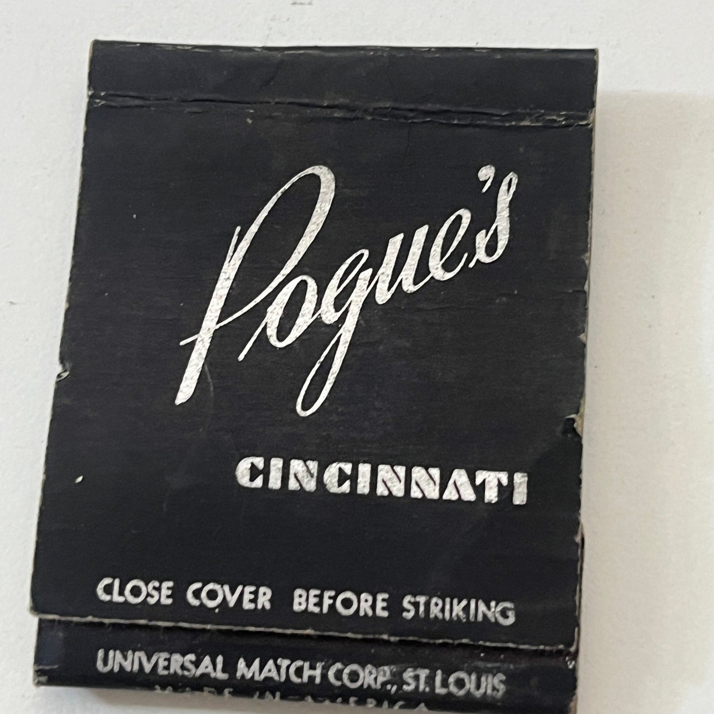 Pogue's Cincinnati Vintage Matchbook Cover TB6-MB1-5
