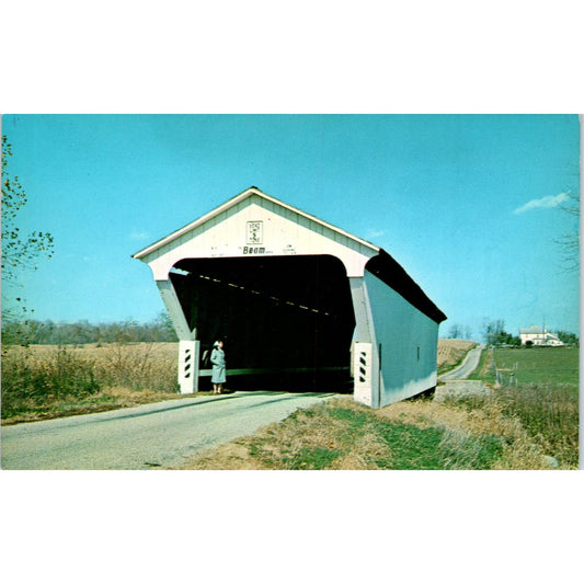 Elkhorn Creek Kissing Bridge Preble County Ohio Covered Bridge Postcard PC5