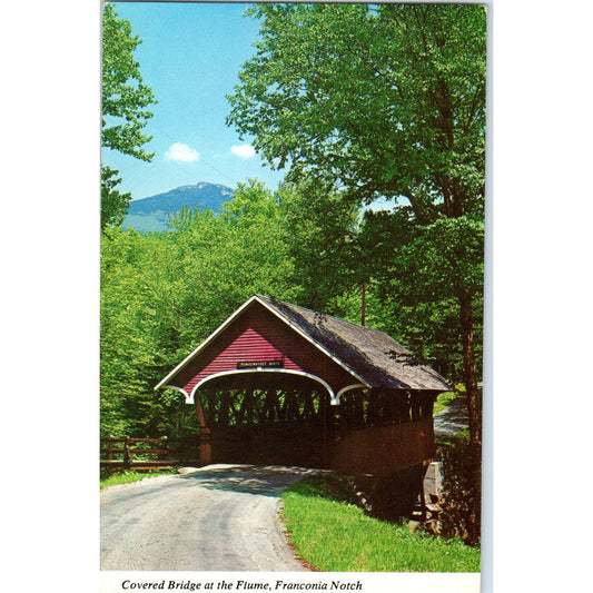 Flume Bridge Mt. Liberty Franconia Notch NH Covered Bridge Postcard PC3