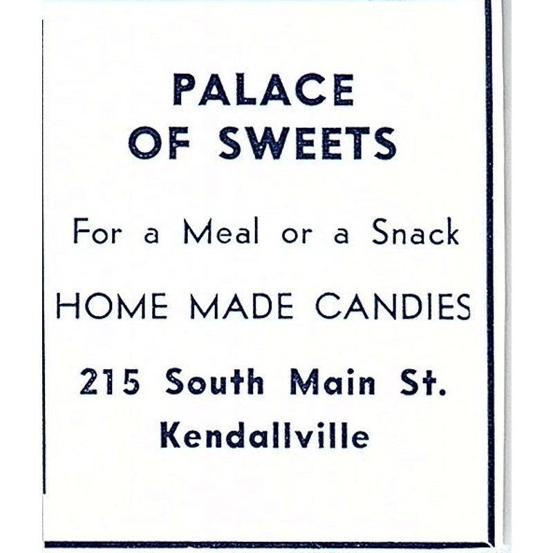 Palace of Sweets 315 So Main St Kendallville Indiana 1964 Ad AG1-S14