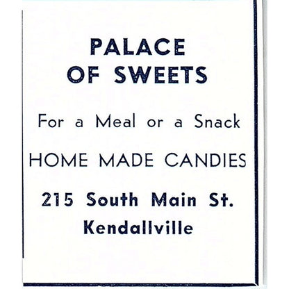Palace of Sweets 315 So Main St Kendallville Indiana 1964 Ad AG1-S14