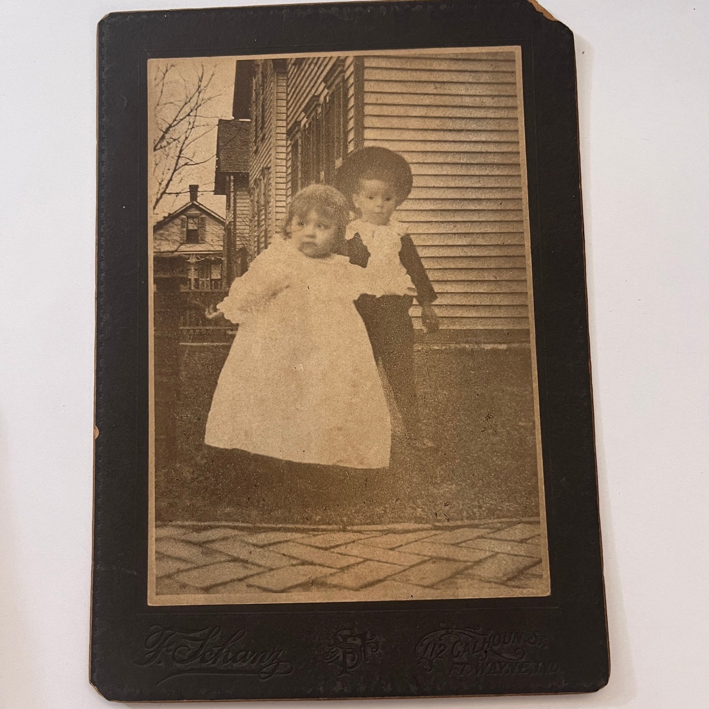 Boy With Ghoulish Eyes Ft. Wayne IN Antique Victorian CDV Card H4-2