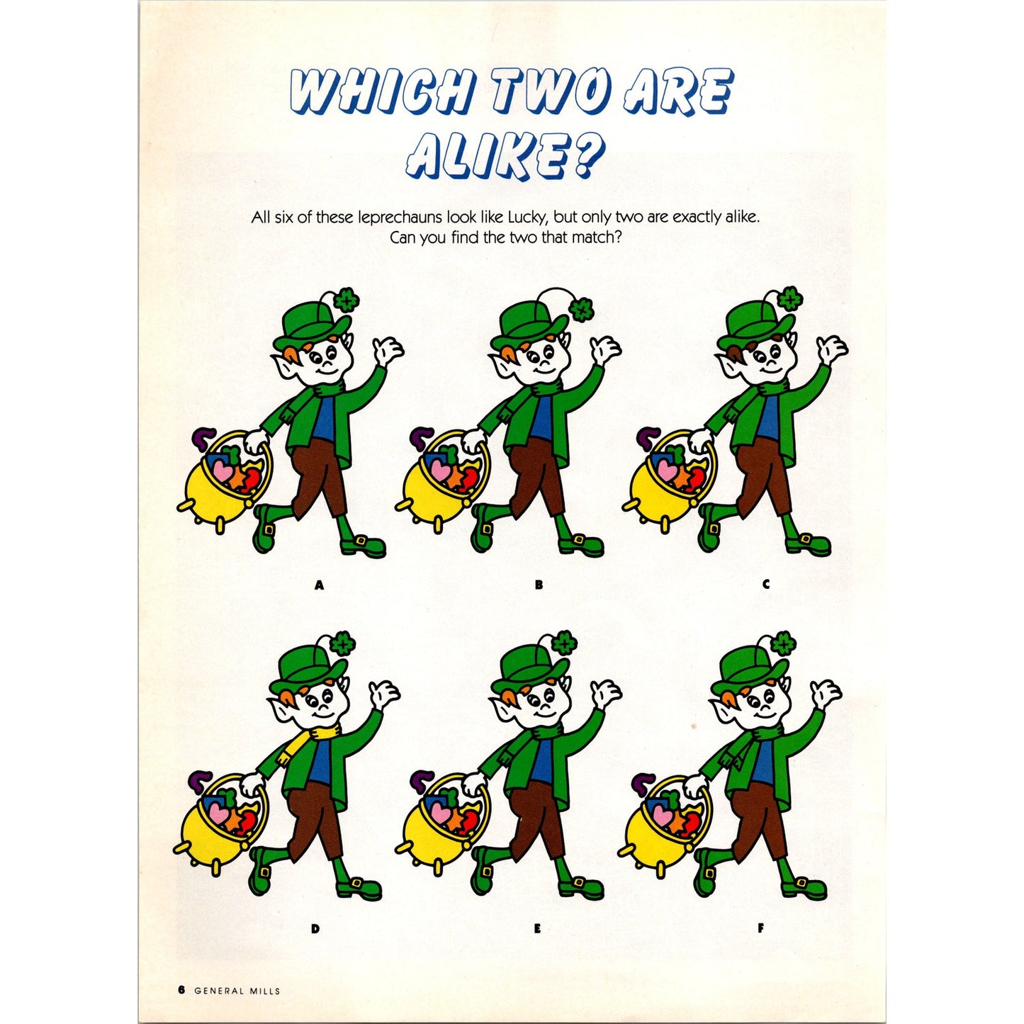 Lucky Charms Cereal Lucky Leprechaun Puzzle General Mills 1989 Ad B23