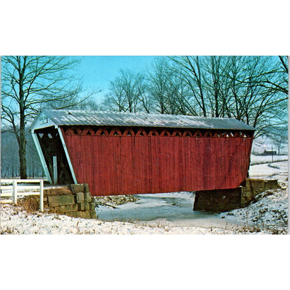 Harmon's Covered Bridge Indiana County PA Plum Creek Covered Bridge Postcard PC7