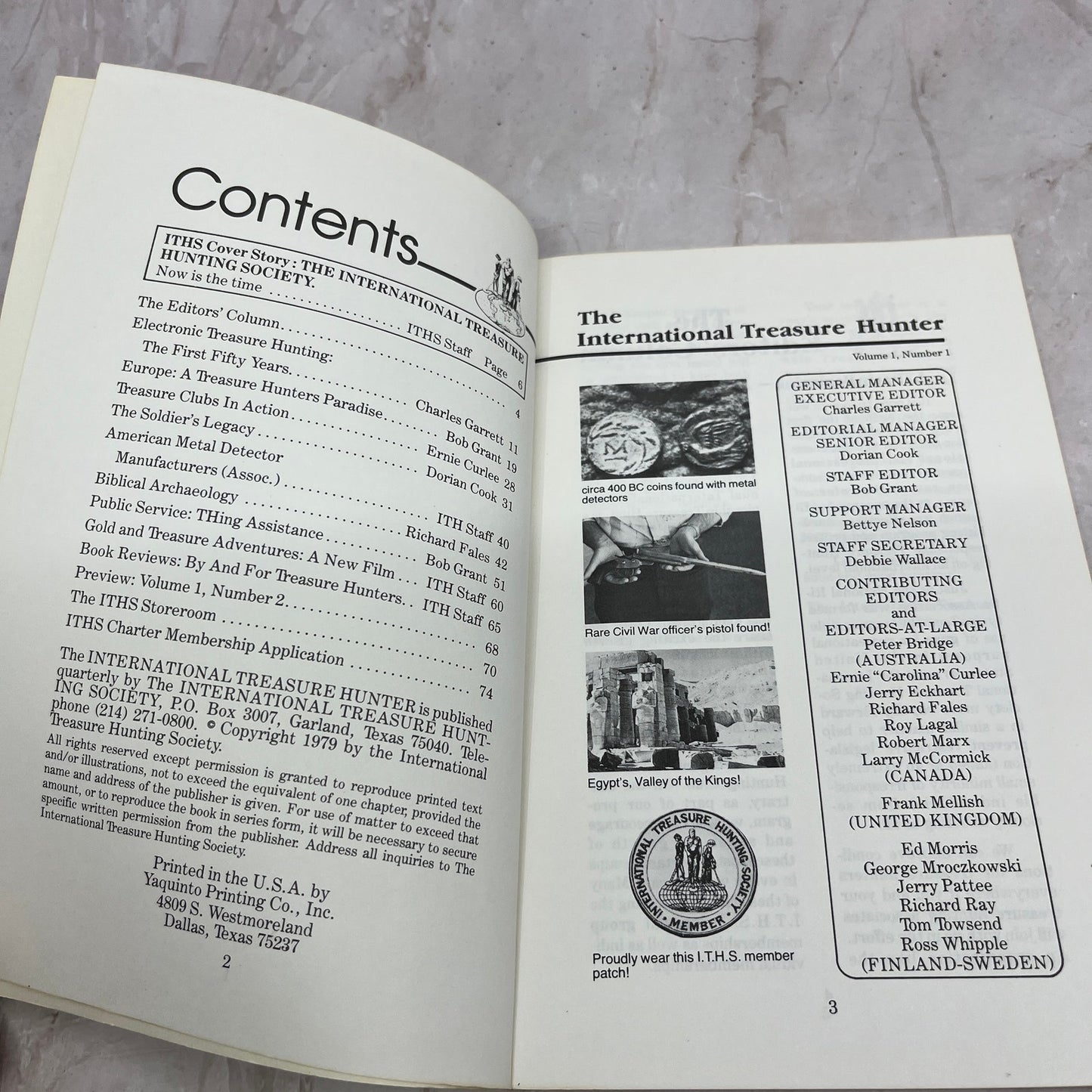 1979 The International Treasure Hunter Treasure News Magazine Vol 1 No 1 TG7-EK