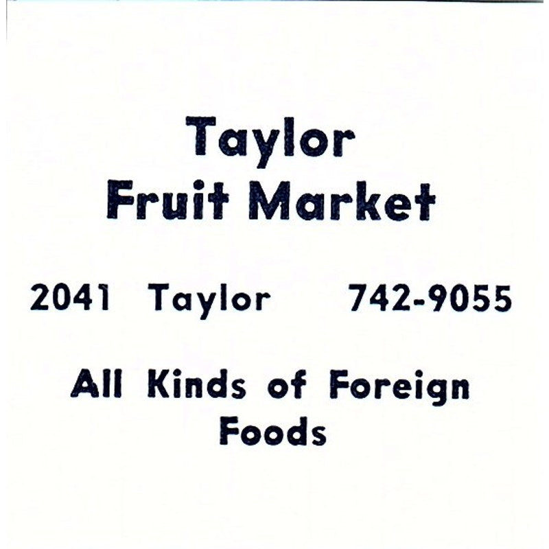 Taylor Fruit Market 2041 Taylor Fort Wayne Indiana 1964 Ad AG1-S13