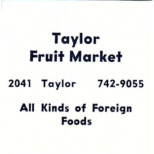 Taylor Fruit Market 2041 Taylor Fort Wayne Indiana 1964 Ad AG1-S13