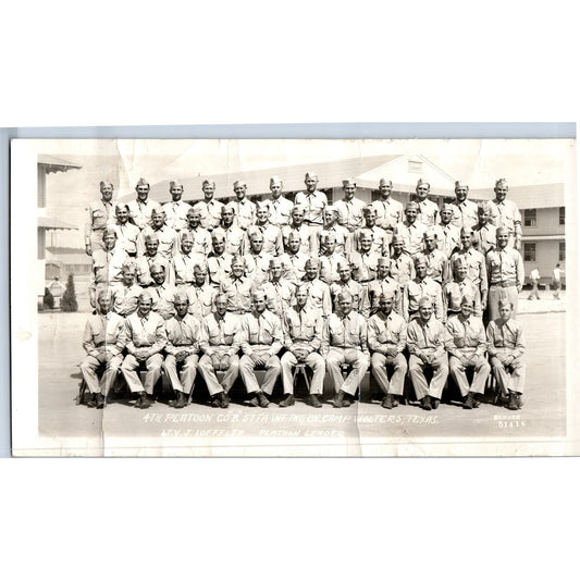Vtg Photo 4th Platoon Co. B 57th Inf Camp Wolters Texas J. Loeffler 14.5x8" RU1