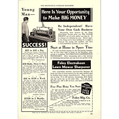 Foley Electrakeen Lawn Mower Sharpener Foley Mfg Minneapolis MN 1931 Ad AG1-14