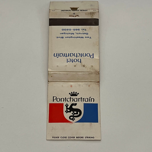 Hotel Pontchartrain Salamandre Bar Detroit MI Vintage Matchbook MB59-1