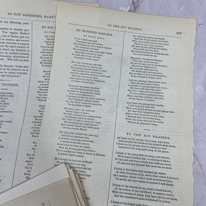 Huge Lot of Original Assorted Poems Poetry From 1857 Godey's Book L3-2-MG2